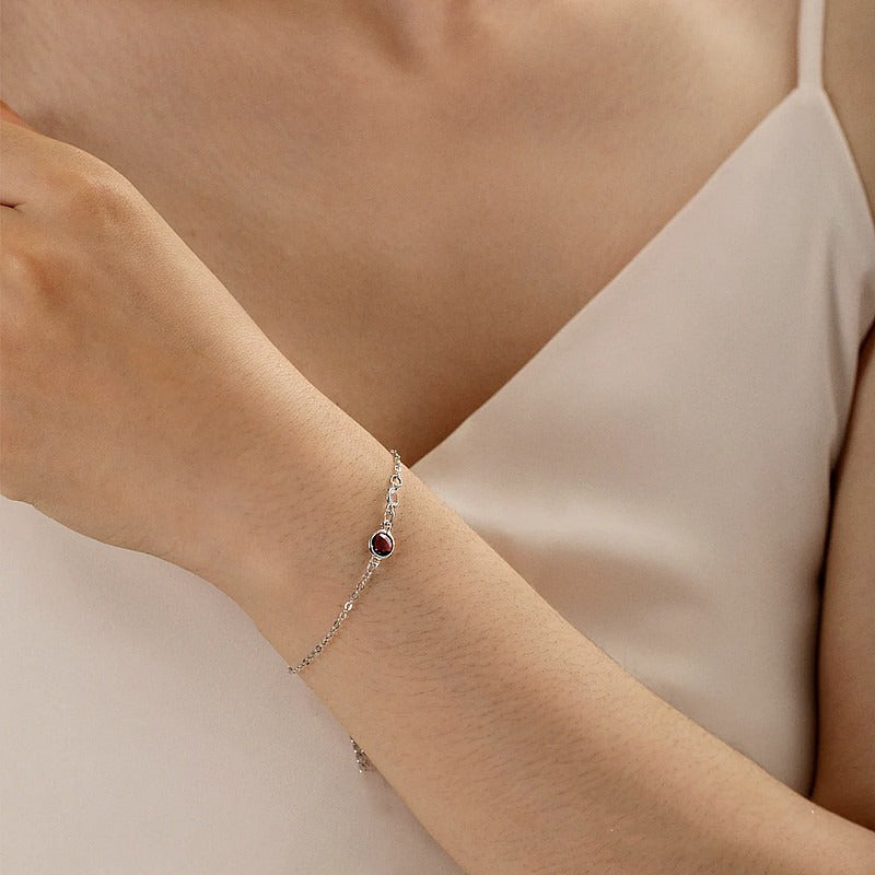 Birthstone Exquisite Diamond Hand Jewelry Women's Simple Rhinestone Bracelet