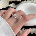 S925 Sterling Silver Pearl Ring Female Niche Design Fashion Simple Index Finger Ring Personality Light Luxury Jewelry
