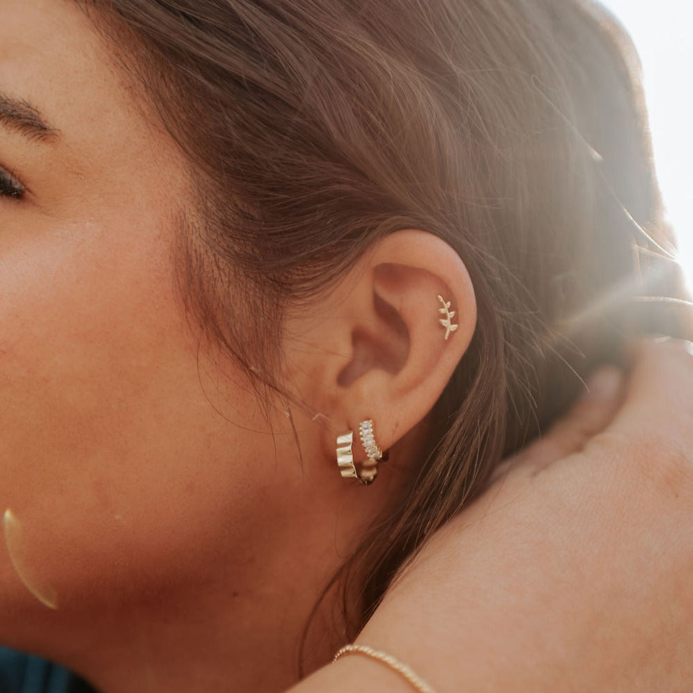 Laurel Gold Leaf Studs