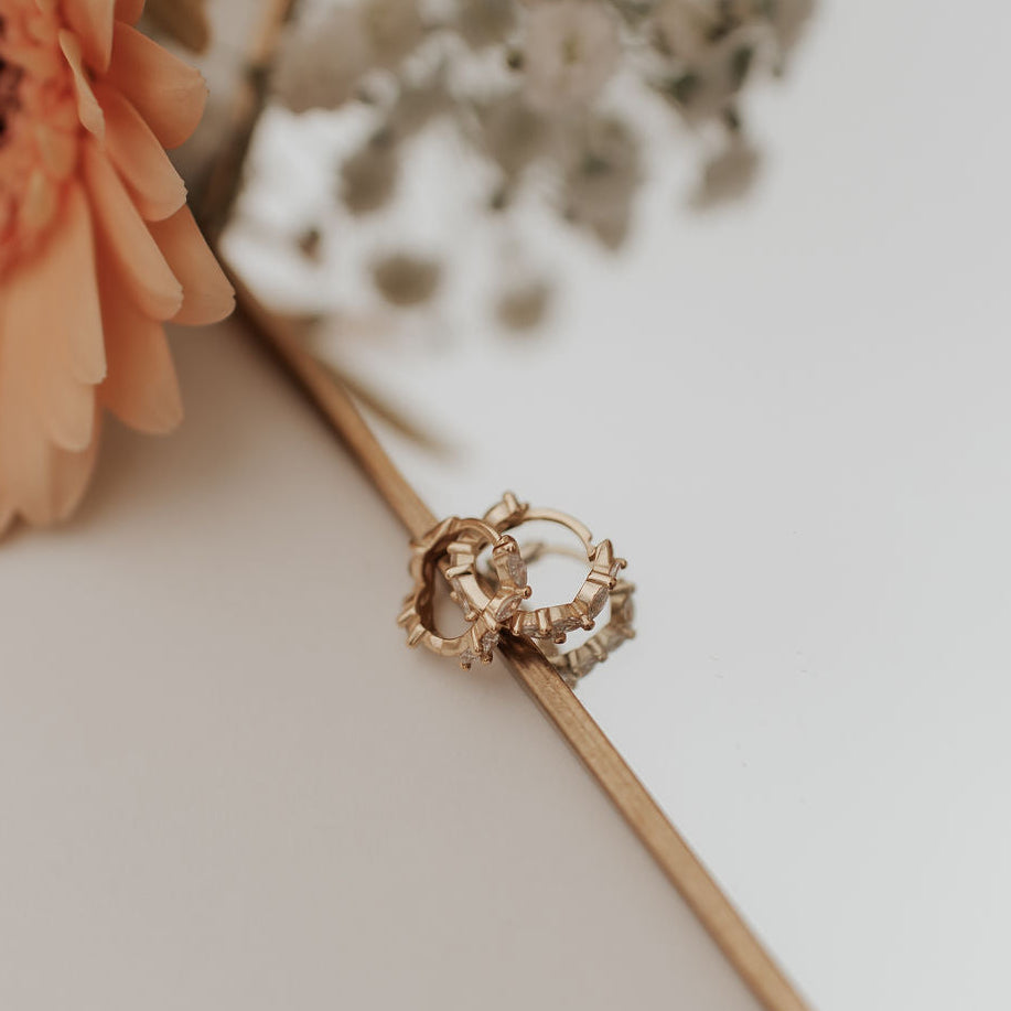 Iris Diamond Hoops