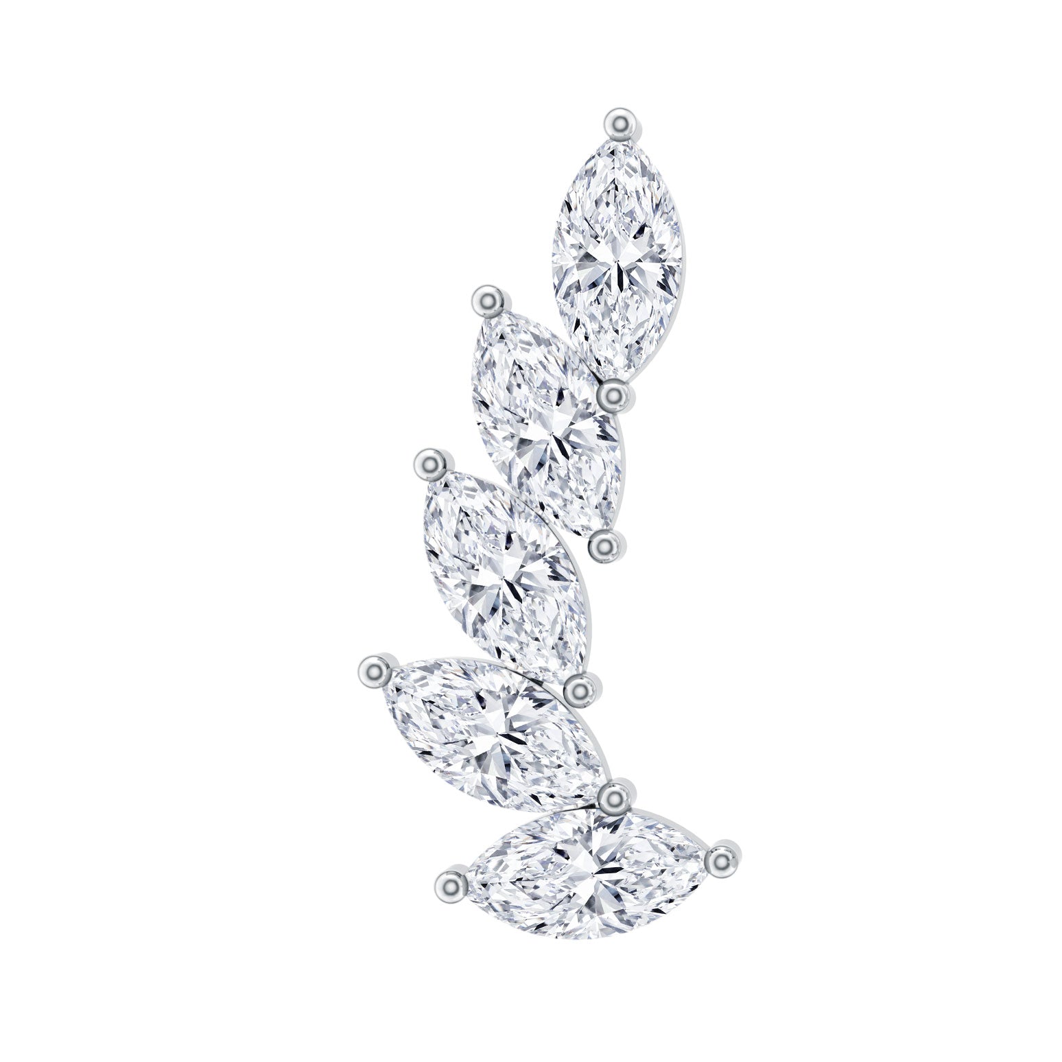 Marquise Diamond Crawler Earring for Helix Piercing