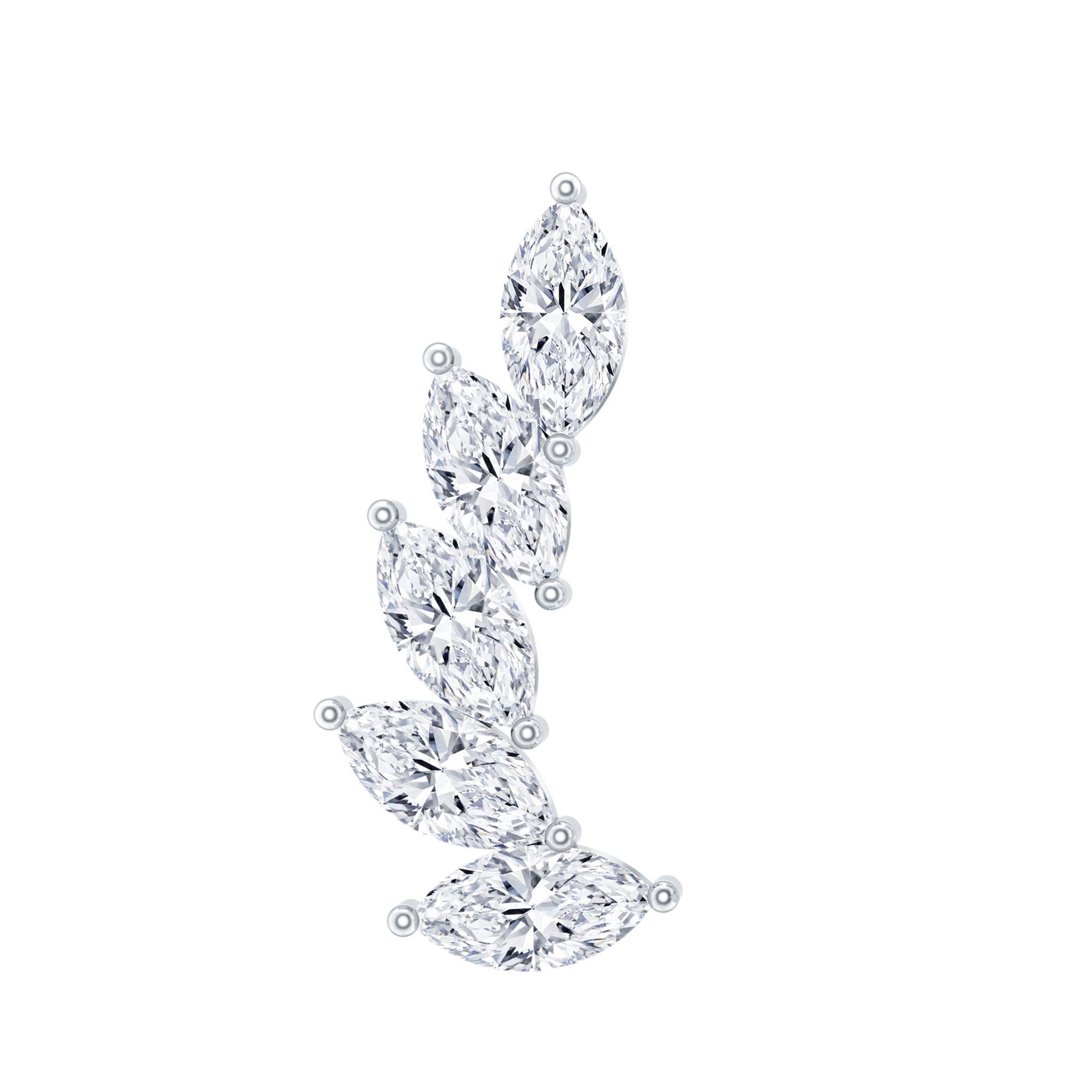 Marquise Diamond Crawler Earring for Helix Piercing
