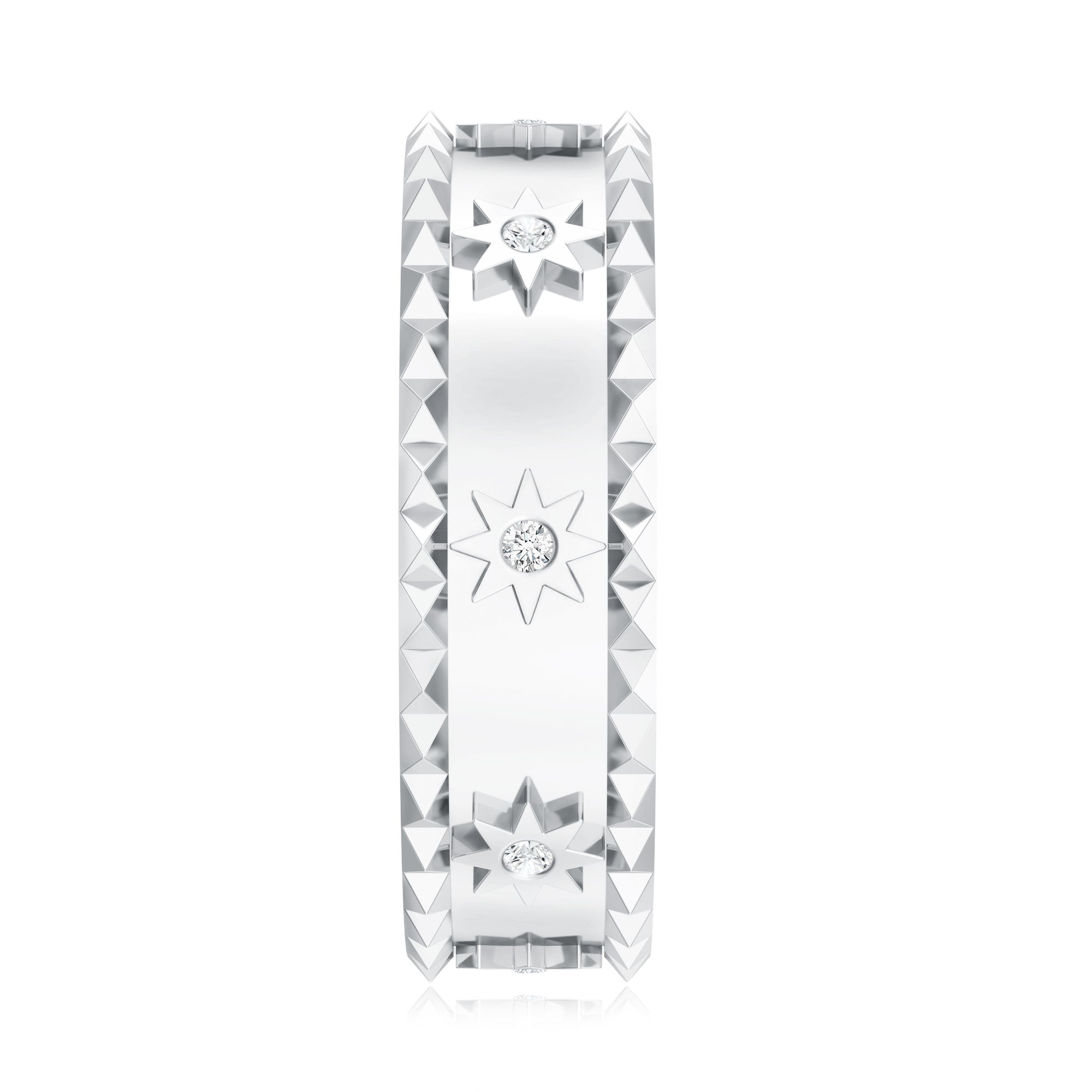 Vintage Inspired Lab Grown Diamond Starburst Wedding Band