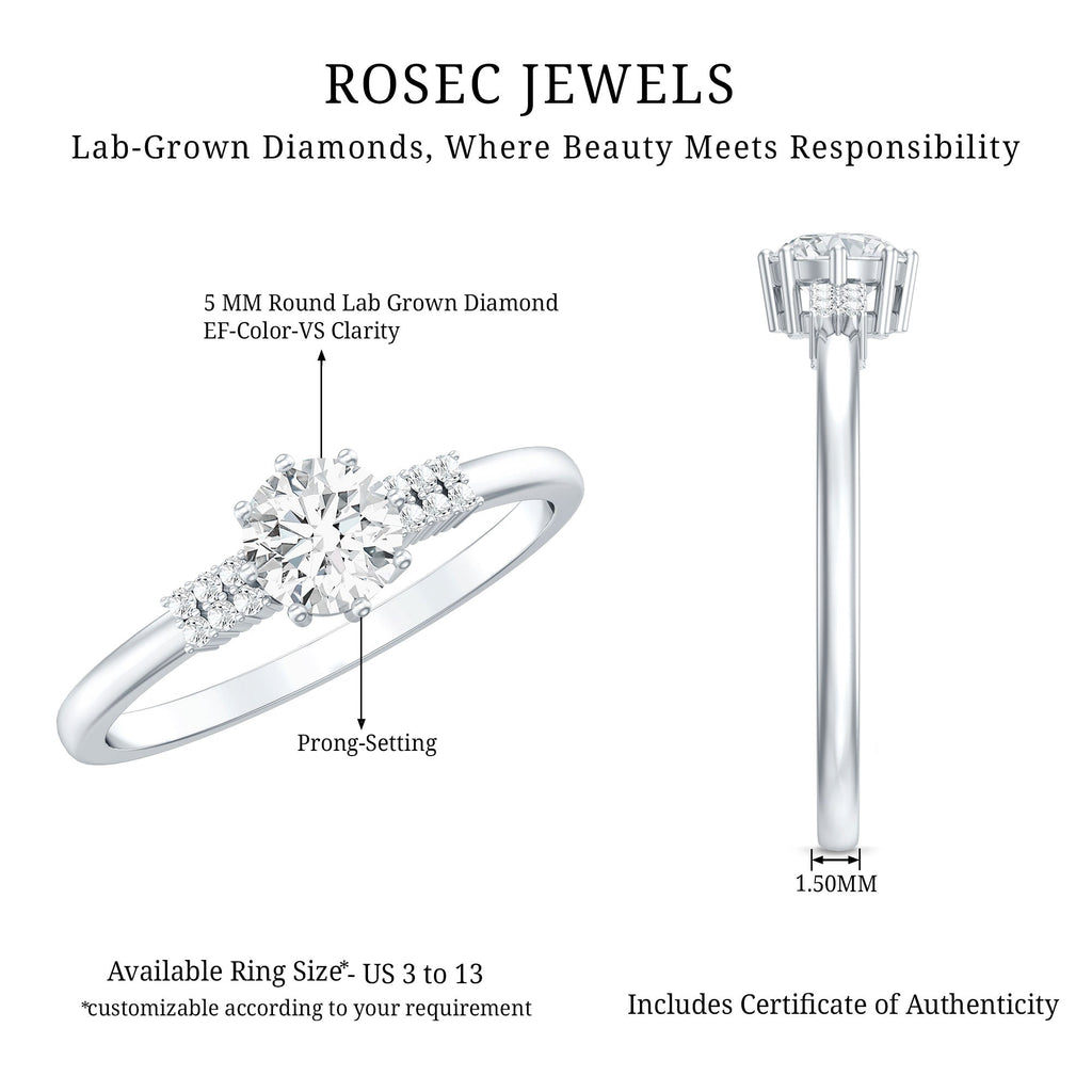 Certified 0.4 Carat Lab Grown Diamond Solitaire Promise Ring