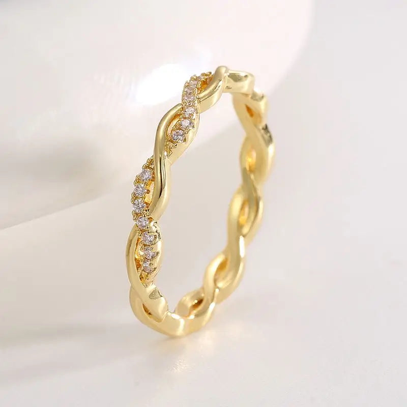 925 Sterling Silve Wedding Band Eternity Rings for Women Brilliant Round Zirconia Thin Elegant Female Fine Jewelry