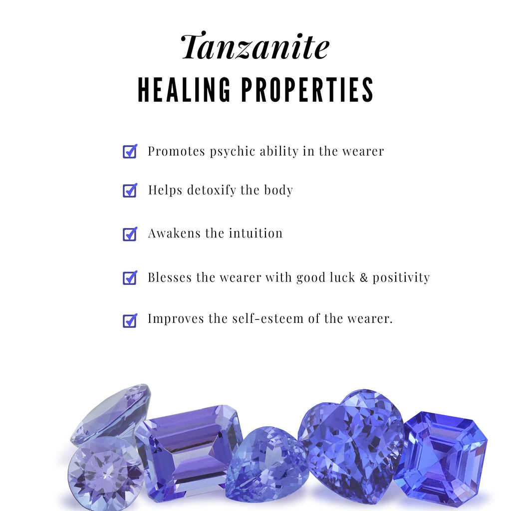 Genuine Tanzanite and Diamond Infinity Pendant Necklace With Chain