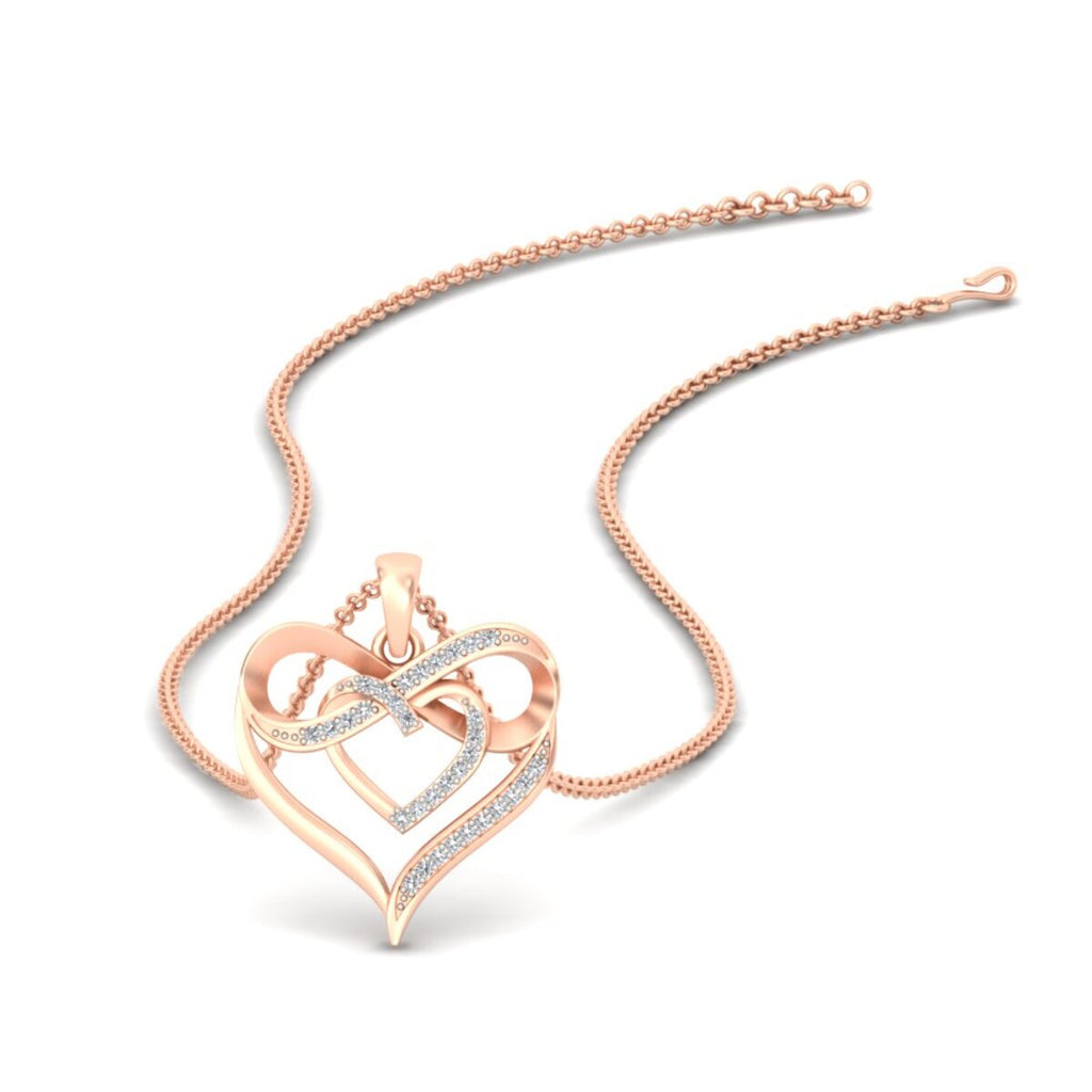 Diamond Accent Double Heart Infinity Pendant Necklace