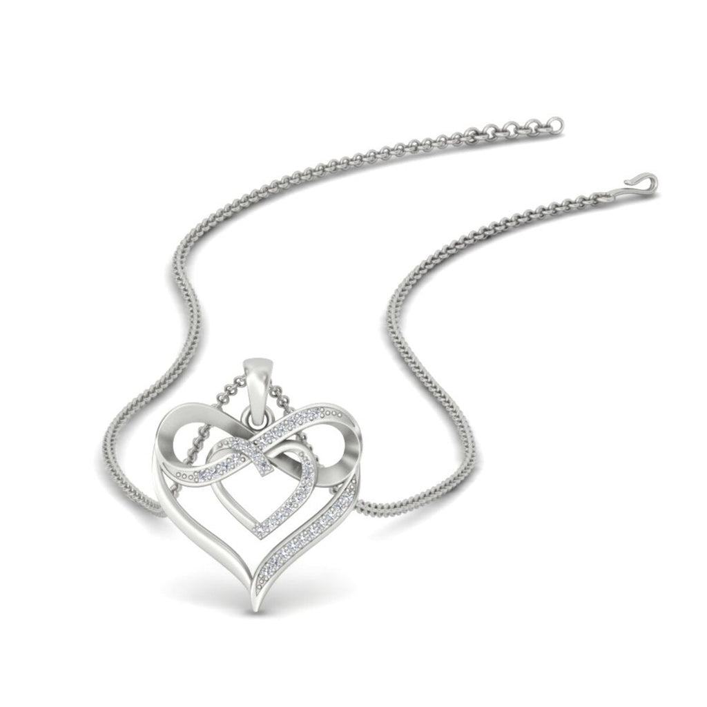 Diamond Accent Double Heart Infinity Pendant Necklace