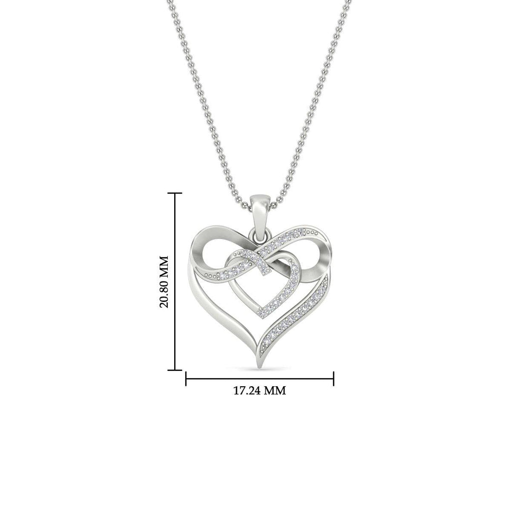 Diamond Accent Double Heart Infinity Pendant Necklace