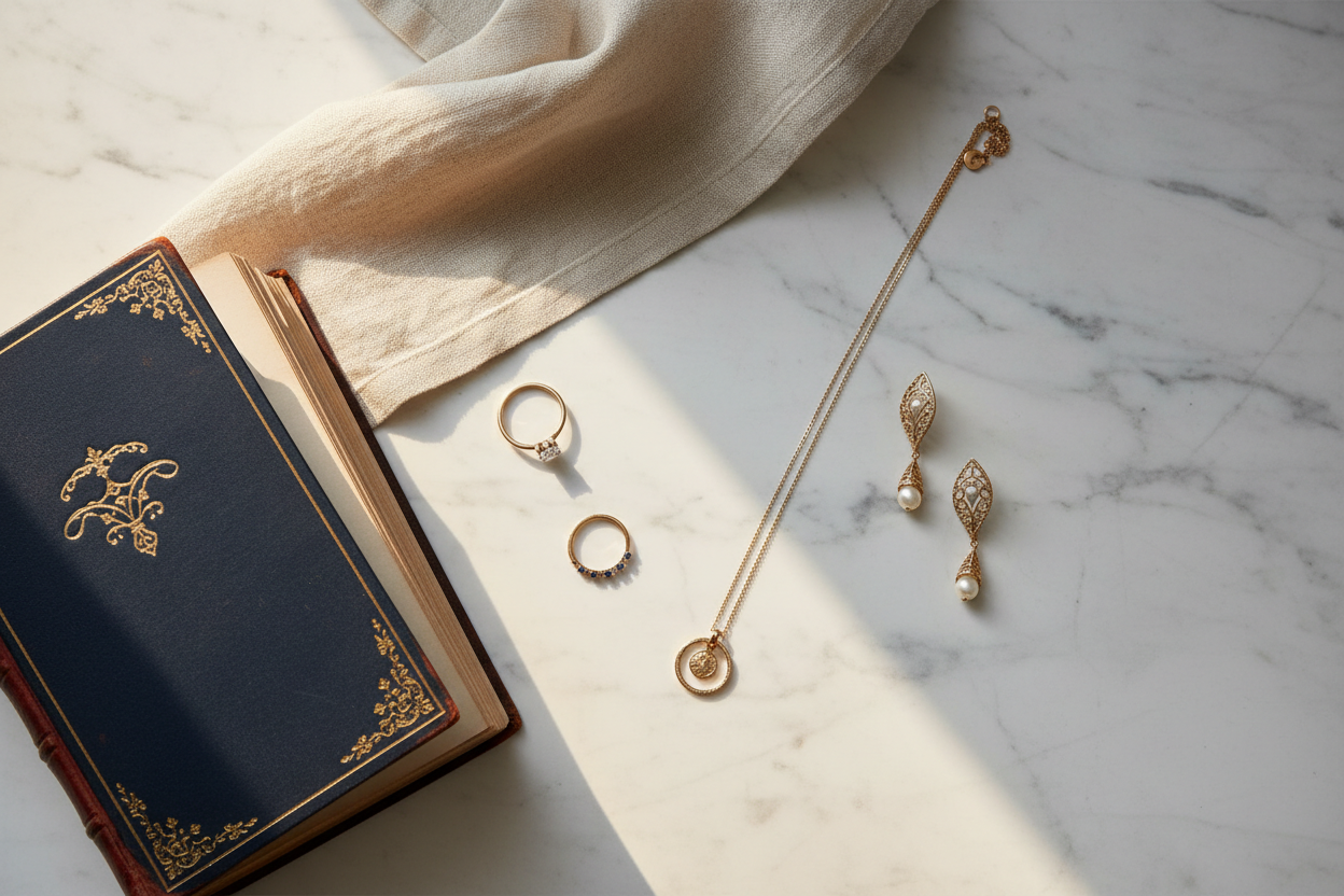 Luxury Jewelry and Books Hero